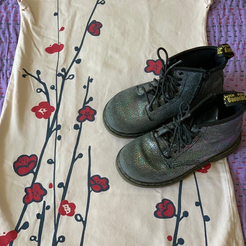 Girls original Dr Martens glitter boots